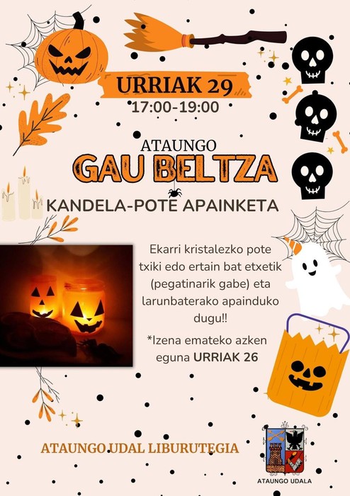 Ataungo Gau Beltza kandela-pote apainketa