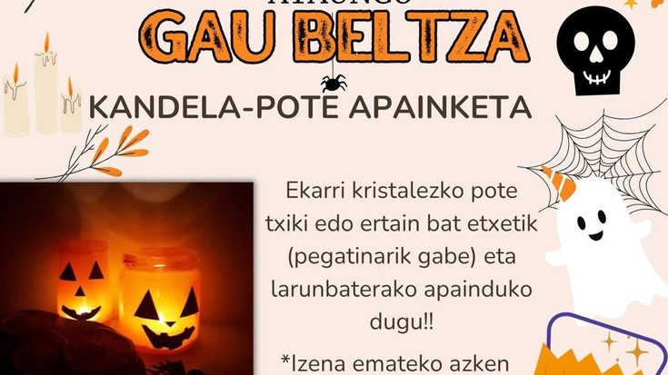 Ataungo Gau Beltza kandela-pote apainketa