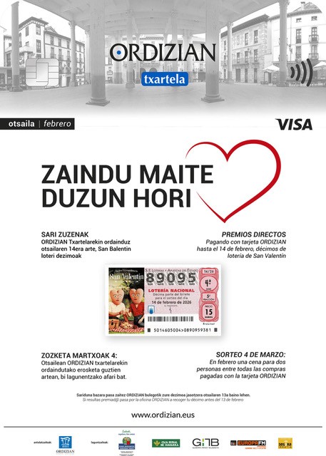 ORDIZIAN VISA TXARTELA: Zaindu maite duzun hori!