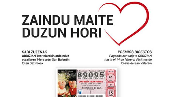 ORDIZIAN VISA TXARTELA: Zaindu maite duzun hori!