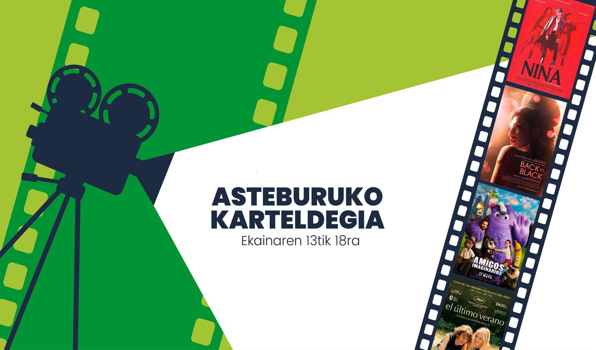 Asteburuko zinema eta antzerki karteldegia